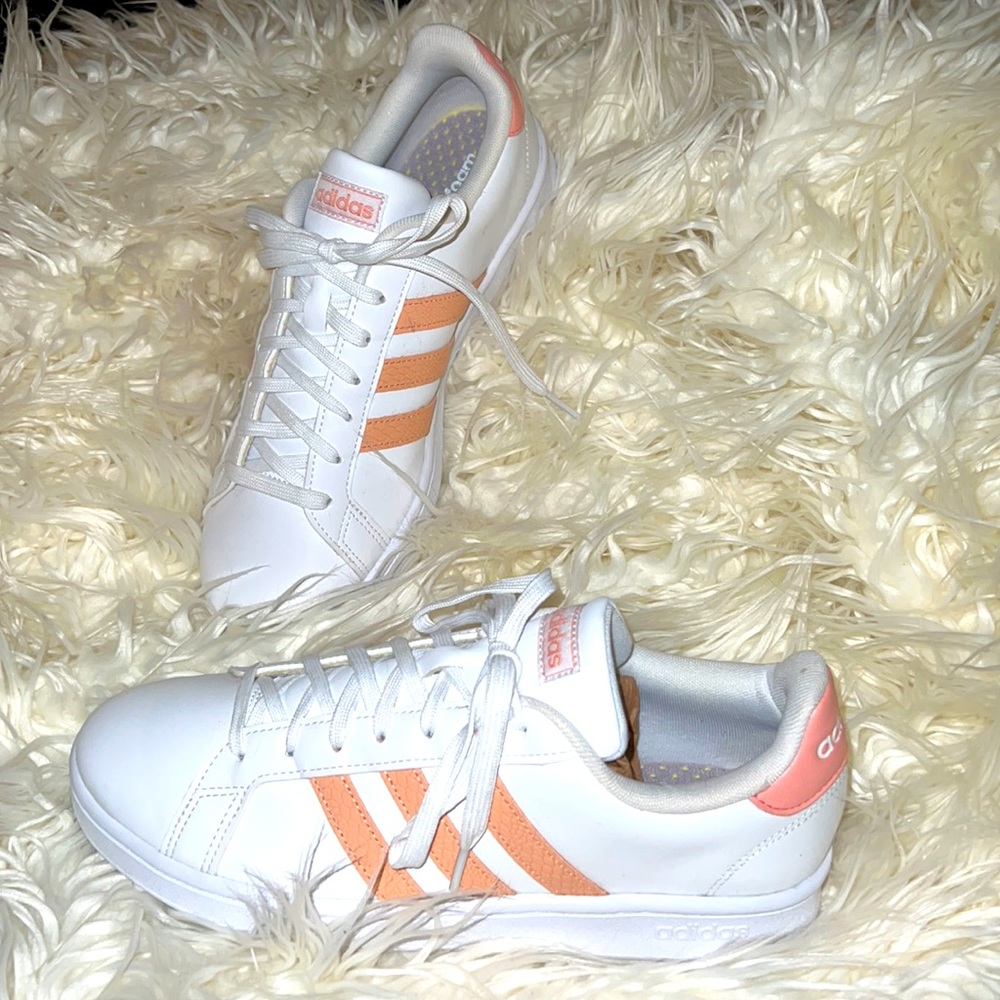 adidas White and Orange Athletic Shoes